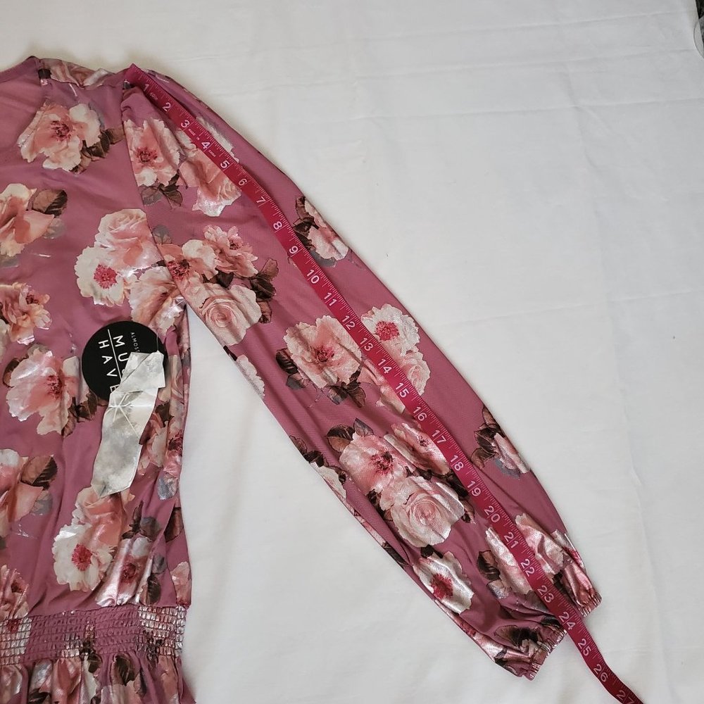 Crave Fame By Almost Famous Women's Earthy Rose Combo Blouse Set Size Medium NWT - Picture 11 of 12